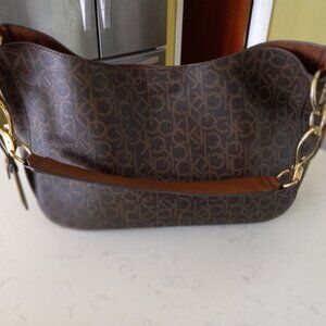 Calvin Klein brown Signature shoulder bag